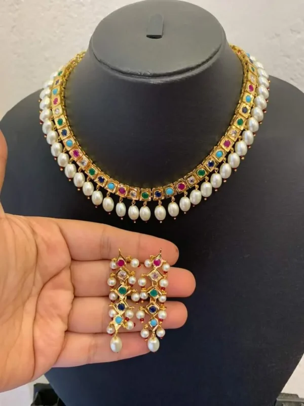 Hyderabadi Multicolor Choker Set – Gold-Plated Bridal Jewelry