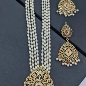 Reshmi Multi Color Rani Haar Set with gold plating