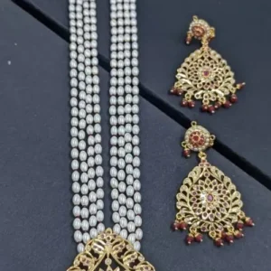 Reshmi Red Rani Haar with red semi precious stones